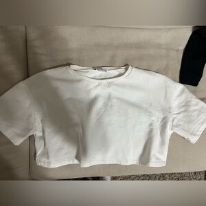 Zara white crop top